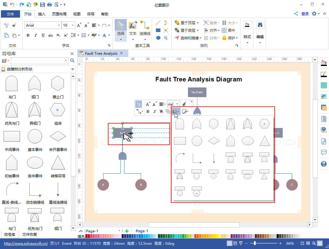 亿图故障树绘图