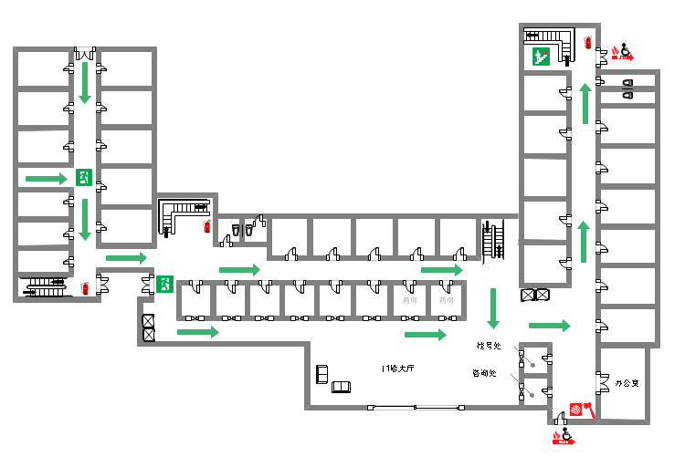 医院消防疏散示意图
